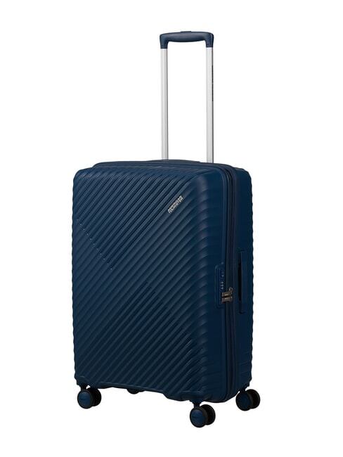DIABLAST Valise trolley moyenne, extensible, avec serrure TSA bleu vague sombre - Valises Rigides