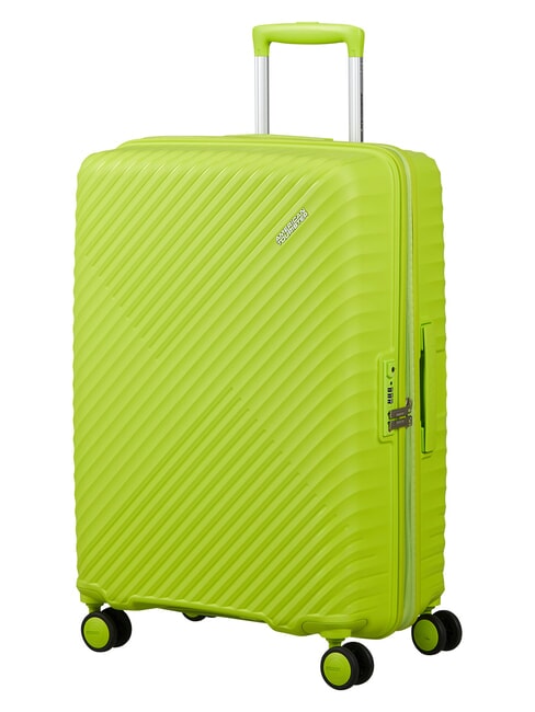 DIABLAST Valise trolley moyenne, extensible, avec serrure TSA citron vert hyper - Valises Rigides