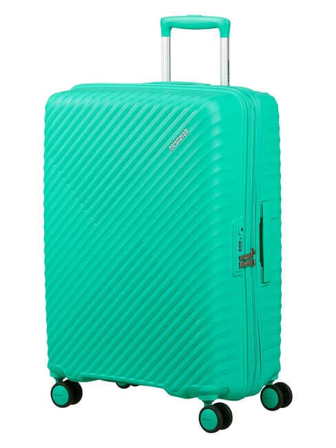 DIABLAST Valise trolley moyenne, extensible, avec serrure TSA cyber aqua - Valises Rigides
