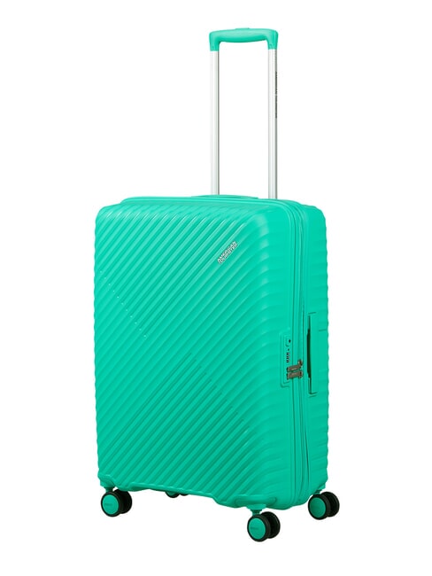DIABLAST Valise trolley moyenne, extensible, avec serrure TSA cyber aqua - Valises Rigides