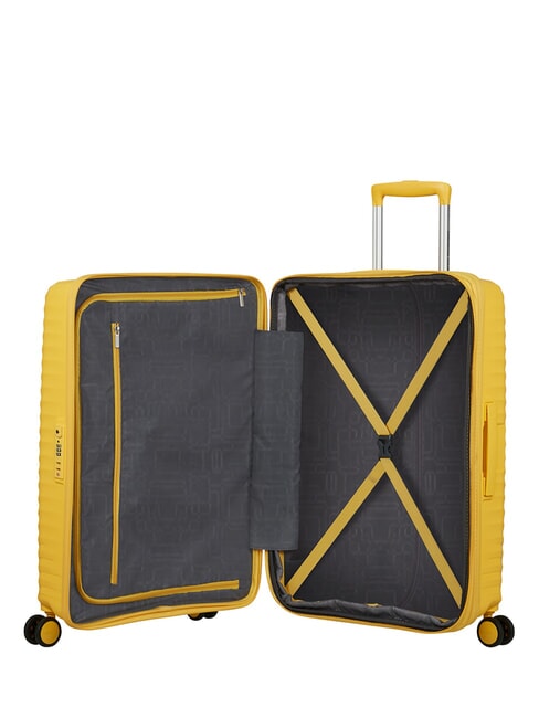 DIABLAST Valise trolley moyenne, extensible, avec serrure TSA jaune num&eacute;rique - Valises Rigides