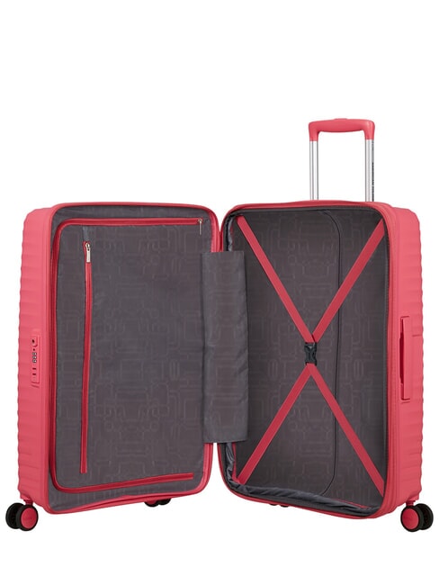 DIABLAST Valise trolley moyenne, extensible, avec serrure TSA bug rose - Valises Rigides