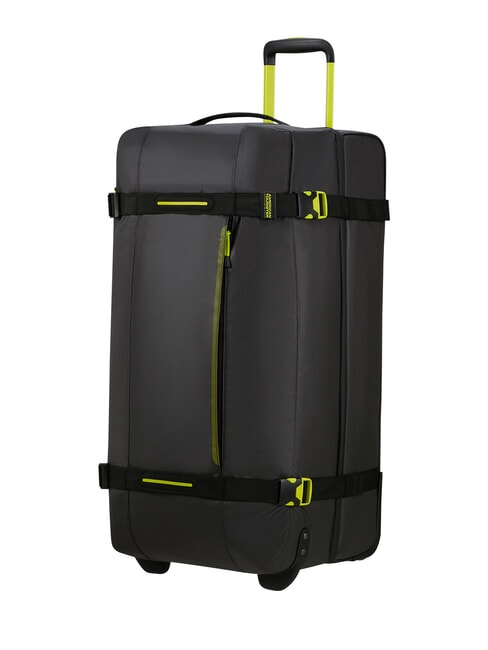 URBAN TRACK Grand sac de voyage &agrave; roulettes noir/citron vert - Sacs de voyage