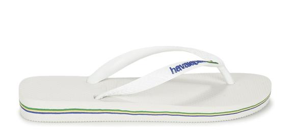 BRASIL LOGO Les tongs pour hommes blanc - Chaussures unisexe