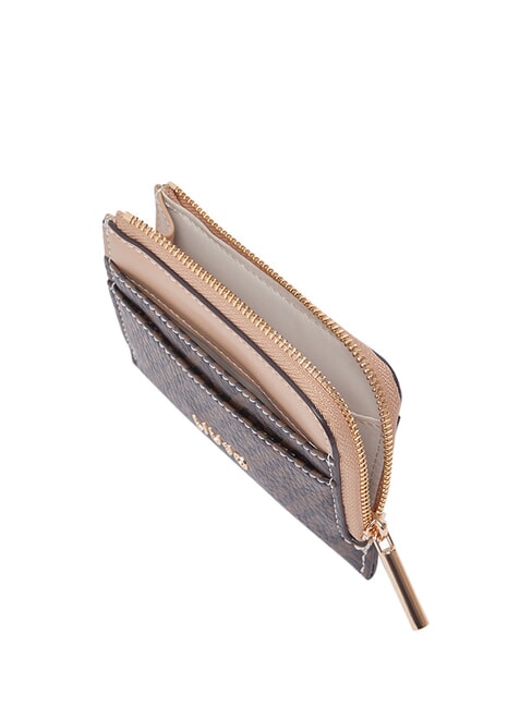 CALIWEN Porte-carte Zip brun fonc&eacute;/poudre fonc&eacute;e - Portefeuilles Femme
