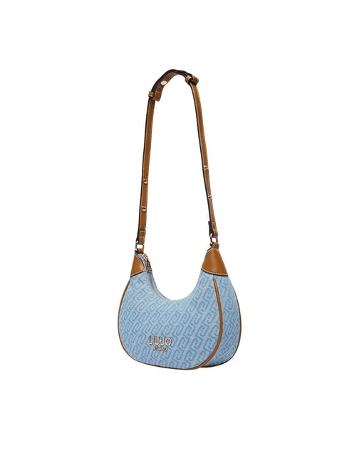 EVRIM Sac hobo bandouli&egrave;re bleu poussi&eacute;reux - Sacs pour Femme
