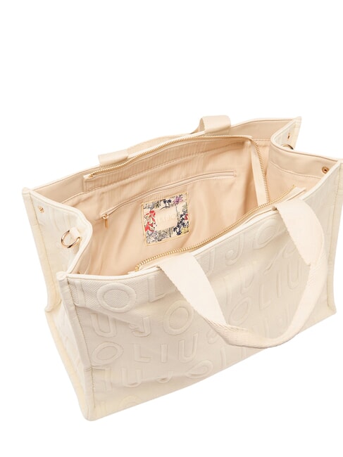 LOGO Sac &agrave; main avec bandouli&egrave;re cr&egrave;me blanche - Sacs pour Femme