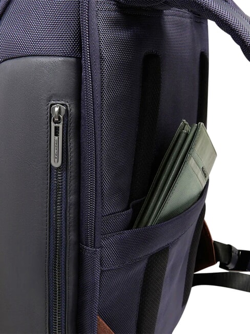 BRIEF 2 sac &agrave; dos pour ordinateur portable et support ipad en tissu recycl&eacute; bleu/cuir - Sacs &agrave; dos pour ordinateur portable