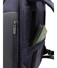 PIQUADRO BRIEF 2 sac &agrave; dos pour ordinateur portable et support ipad en tissu recycl&eacute; bleu/cuir - Sacs &agrave; dos pour ordinateur portable - 7