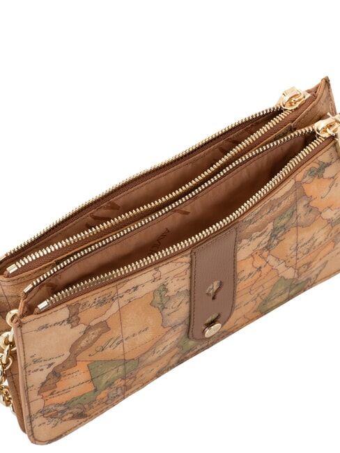 ESCAPE GEO Sac bandouli&egrave;re avec cha&icirc;ne et bandouli&egrave;re TABAC - Sacs pour Femme