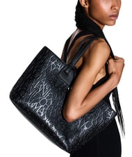 ARMANI EXCHANGE A|X ALL OVER sac &agrave; bandouli&egrave;re noir - Sacs pour Femme - 2