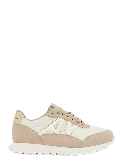 DROP MICROSUEDE Baskets avec logo lat&eacute;ral sable et blanc cass&eacute; - Chaussures Femme