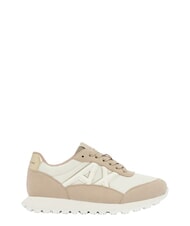 ARMANI EXCHANGE DROP MICROSUEDE Baskets avec logo lat&eacute;ral sable et blanc cass&eacute; - Chaussures Femme - 3