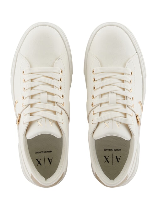 KURT Baskets blanc cass&eacute; + or p&acirc;le - Chaussures unisexe