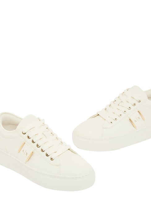 KURT Baskets blanc cass&eacute; + or p&acirc;le - Chaussures unisexe