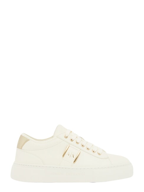 KURT Baskets blanc cass&eacute; + or p&acirc;le - Chaussures unisexe