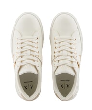 ARMANI EXCHANGE KURT Baskets blanc cass&eacute; + or p&acirc;le - Chaussures unisexe - 5