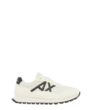 ARMANI EXCHANGE DROP MICROSUEDE Baskets avec logo contrast&eacute; blanc cass&eacute; + noir - Chaussures Homme - 2