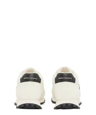 ARMANI EXCHANGE DROP MICROSUEDE Baskets avec logo contrast&eacute; blanc cass&eacute; + noir - Chaussures Homme - 4