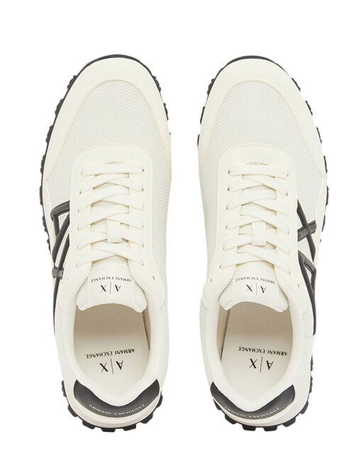 DROP MICROSUEDE Baskets avec logo contrast&eacute; blanc cass&eacute; + noir - Chaussures Homme