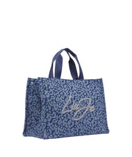 LIUJO LOGO STRASS Sac &agrave; main avec bandouli&egrave;re den.blue animalier - Sacs pour Femme - 3
