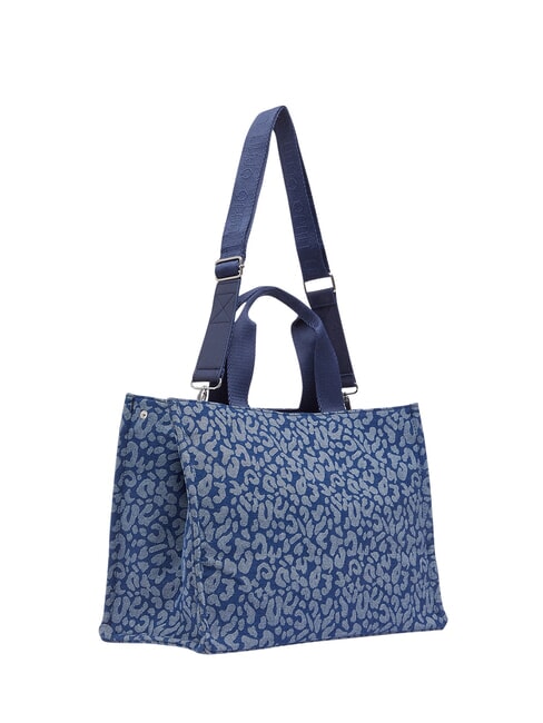 LOGO STRASS Sac &agrave; main avec bandouli&egrave;re den.blue animalier - Sacs pour Femme