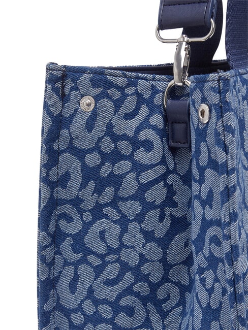 LOGO STRASS Sac &agrave; main avec bandouli&egrave;re den.blue animalier - Sacs pour Femme