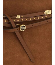 PINKO BELT BAG Grand sac en cuir marron - lion-or antique - Sacs pour Femme - 3