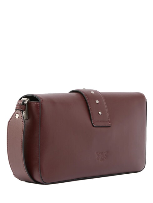 LOVE ONE CLASSIC SLOUCHY Sac &agrave; bandouli&egrave;re en cuir vin de Bourgogne - vieil argent - Sacs pour Femme