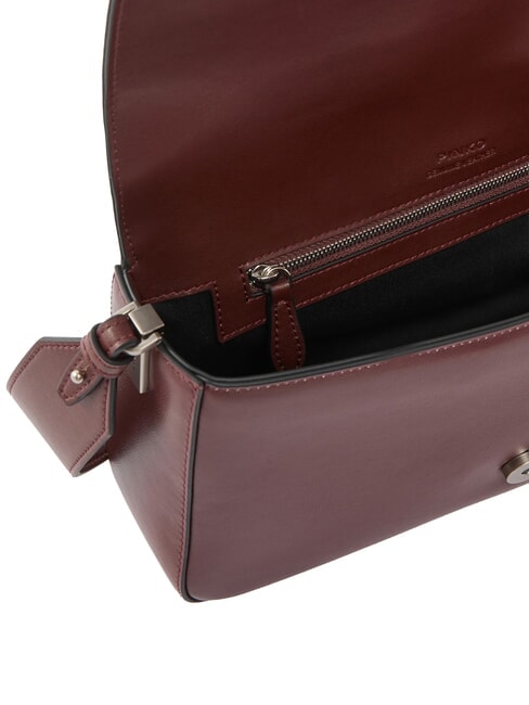 LOVE ONE CLASSIC SLOUCHY Sac &agrave; bandouli&egrave;re en cuir vin de Bourgogne - vieil argent - Sacs pour Femme