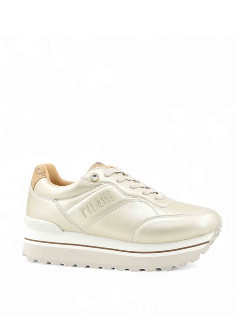 GEO Baskets &agrave; logo beige champagne/g&eacute;o - Chaussures Femme