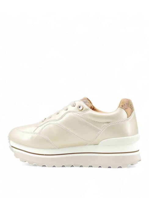 GEO Baskets &agrave; logo champagne/geo beige - Chaussures Femme