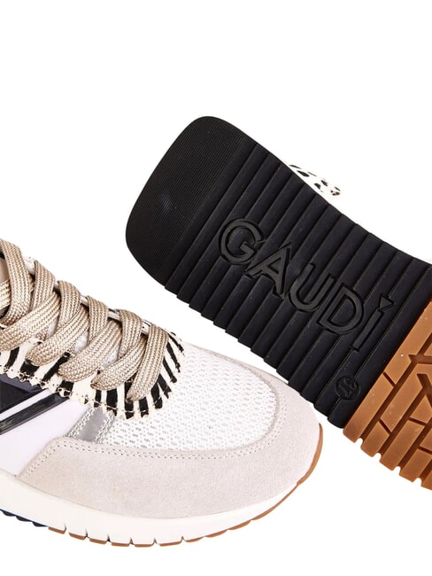 ICONICA Baskets en cuir blanc cass&eacute;/blanc - Chaussures Femme