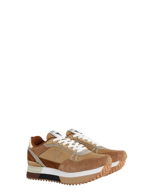 I DEA Baskets en cuir cognac/taupe - Chaussures Femme