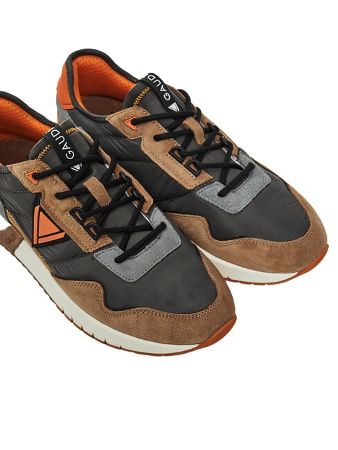 ICONICA Baskets en cuir mixte taupe/anthracite - Chaussures Homme