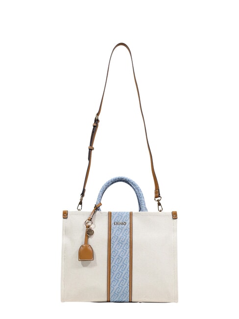 RIDHI Grand sac &agrave; main avec bandouli&egrave;re neutre/denim - Sacs pour Femme