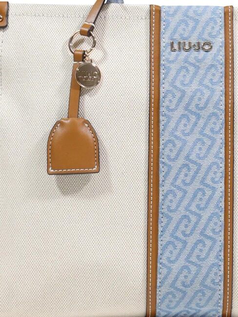 RIDHI Grand sac &agrave; main avec bandouli&egrave;re neutre/denim - Sacs pour Femme