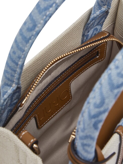 RIDHI Sac &agrave; main avec bandouli&egrave;re neutre/denim - Sacs pour Femme