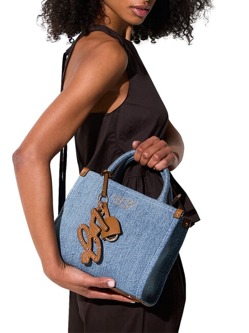 RIDHI Sac &agrave; main avec bandouli&egrave;re denim l&eacute;ger - Sacs pour Femme