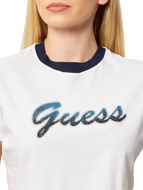 SCRIPT CROP T-shirt court blanc pur - T-shirt