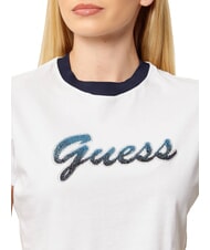 GUESS SCRIPT CROP T-shirt court blanc pur - T-shirt - 3