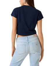 GUESS SCRIPT CROP T-shirt court bleu noirci - T-shirt - 2