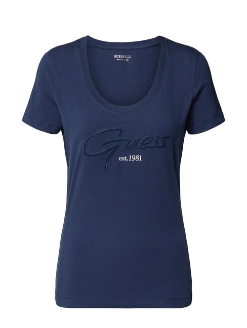 SCRIPT T-shirt en coton bleu noirci - T-shirt