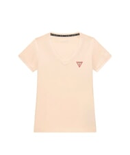 GUESS MINI TRIANGLE T-shirt col V vanille cosmique - T-shirt - 2
