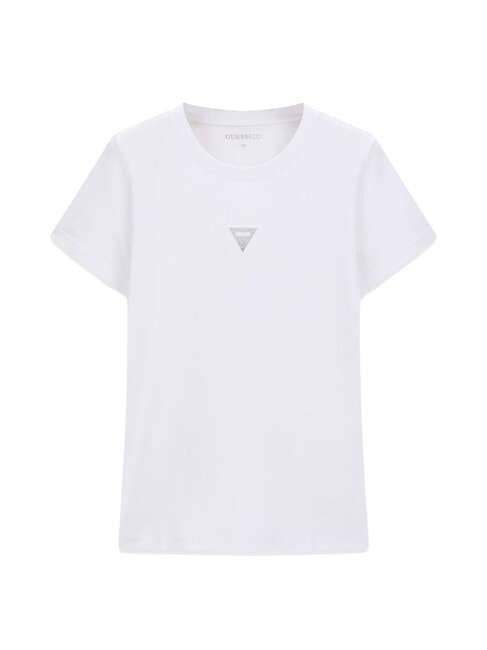 MINI STRASS TRIANGLE T-shirt en coton blanc pur - T-shirt
