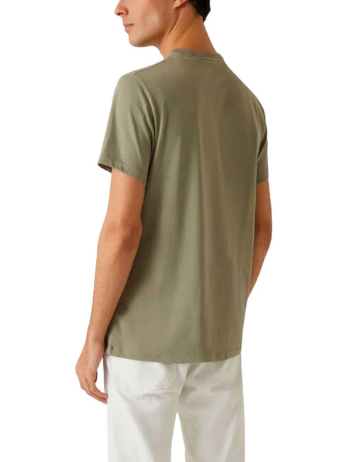 BASIC PIMA T-shirt en coton extensible vert moussu - T-shirt