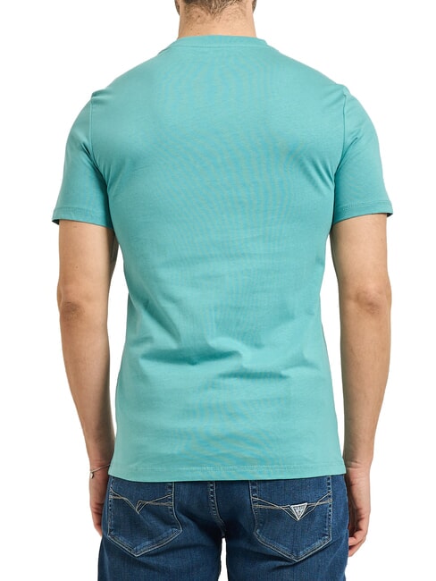 AIDY T-shirt &eacute;crit de la m&ecirc;me couleur mar&eacute;e du lagon - T-shirt