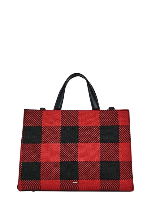 EDA Sac &agrave; main tartan avec bandouli&egrave;re ROUGE - Sacs pour Femme