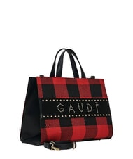 GAUD&Igrave; EDA Sac &agrave; main tartan avec bandouli&egrave;re ROUGE - Sacs pour Femme - 3