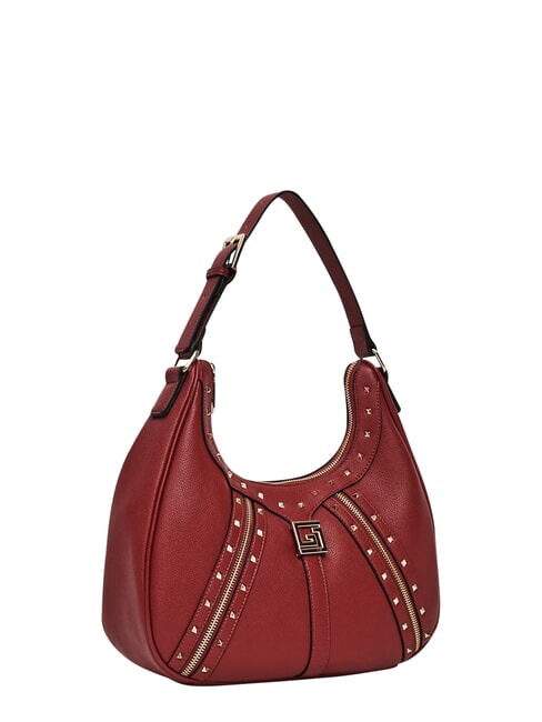 EMMA Sac bandouli&egrave;re hobo avec clous ROUGE - Sacs pour Femme